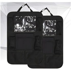 Resim Dashanshop Siyah 2 Araç Koltuğu Saklama Çantası Tablet Tutuculu Çok Amaçlı Seyahat Organizer 