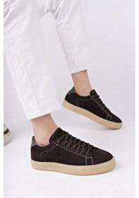 Resim Muggo Midway Bağcıklı Hakiki Deri Erkek Günlük Sneaker Spor Ayakkabı Kahverengi 