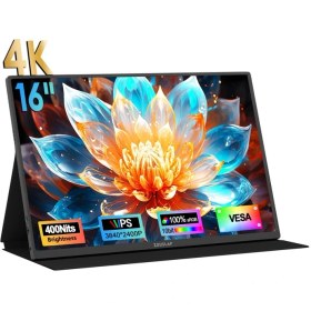 Resim Zeuslap P16KF 16'' 3840X2400P 60Hz 4K UHD IPS Panel Type-C, Ultra Ince Taşınabilir Monitör (ZL-P16KF) 