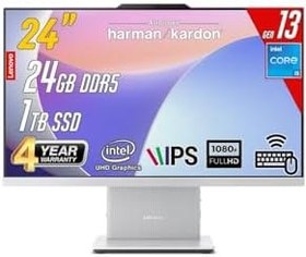 Resim LENOVO IdeaCentre 24IRH9 Intel Core i5-13420H 24GB 1TB 23.8 FHD FreeDos Beyaz All in One Bilgisayar 