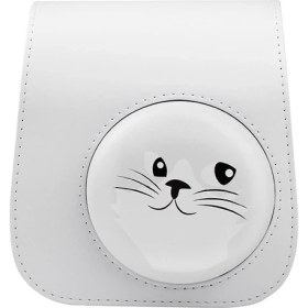 Resim ZSZH Fujıfılm Instax Mini 12 Için Kayışlı Pu Deri Çanta - Gri Beyaz(Yurt Dışından) 
