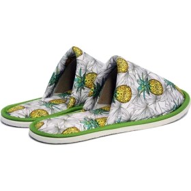 Resim Erkek Ananas Desen Yumuşak Tabanlı Ev Terliği 
