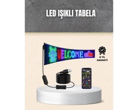 Resim Argesco Mühendislik Rgb Kayar Yazılı LED Reklam Ekranı - USB Bağlantılı Esnek Tasarım 