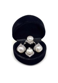 Resim Oya Silver Işıltılı İnci Damla Gümüş Set & Takım 