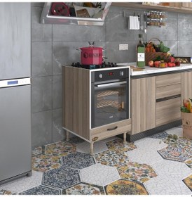 Resim Kenzlife Ankastre Modülü Kabini Erbiyum Crd Fırın Ocak Dolabı Özel Boy Ayarlı Ayaklı Kapaklı 