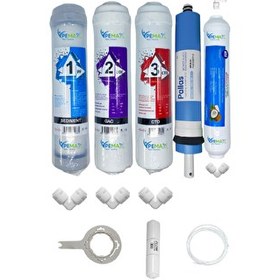 Resim Pemax Water Solutions Kapalı Kasa Su Arıtma Cihazlarına Uygun STD 5'li Pallas Mebran Mineralli Tatlandırıcı Set 