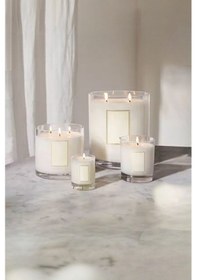 Resim El İşçiliği Cam Vazo İçerisinde El İşçiliği Mum Lavanta Kokulu 19cm X 20cm Dev Boy Bej 