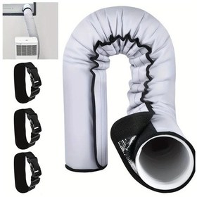Resim Topshop1 Grey Universal Portable Ac Vent Cover Ayarlanabilir Toka Kayış Ve Yalıtım Hortumu Kılıfı 