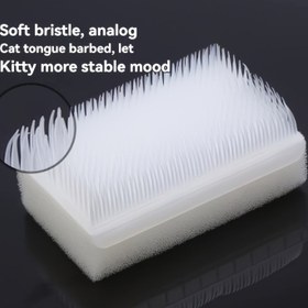 Resim 1 adet Yumuşak Kıllı Kedi Dil Duyusal Fırçası - Anne Kedinin Diline Benzer, Rahatlatıcı Evcil Hayvan Bakım Aracı, Elektriksiz Plastik, Kedileri Şekillendirmek ve Sakinleştirmek İçin İdeal 