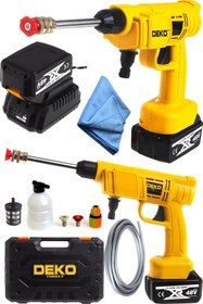 Resim DEKO TURKEY Akülü 60bar Yüksek Basınçlı Oto Yıkama Klima Temizleme Makinesi 48v + Kurulama Bezi 