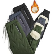 Resim 3 adet Erkek Termal Kış Jogger Pantolonu - Kalın Soğuk Geçirmez Pantolonlar, Bağcıklı Bel, Kayak, Yürüyüş, Kamp için Esnek Olmayan Kumaş - Rüzgar Geçirmez Bacak Isıtıcıları Siyah/Mavi/Yeşil - Buz Tırmanışı ve Kuzey Kutupu Seferleri için İdeal, Jogging Pantolonları, Yürüyüş Giysileri, Minimalist Tasarım, Dayanıklı Dış Giyim, Kayak Ekipmanı, Bol Kesim, Yüksek Kaliteli Astar, Dış Mekan Tutkunları 