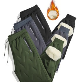 Resim 3 adet Erkek Termal Kış Jogger Pantolonu - Kalın Soğuk Geçirmez Pantolonlar, Bağcıklı Bel, Kayak, Yürüyüş, Kamp için Esnek Olmayan Kumaş - Rüzgar Geçirmez Bacak Isıtıcıları Siyah/Mavi/Yeşil - Buz Tırmanışı ve Kuzey Kutupu Seferleri için İdeal, Jogging Pantolonları, Yürüyüş Giysileri, Minimalist Tasarım, Dayanıklı Dış Giyim, Kayak Ekipmanı, Bol Kesim, Yüksek Kaliteli Astar, Dış Mekan Tutkunları 