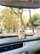 Resim BEVATİR Salıncaklı Tavşan Araba Dikiz Ayna Süsü Hediye 