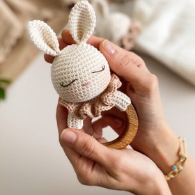 Resim Amigurumi Fırfırlı Tavşanım 4lü Set Bej - Çıngırak 