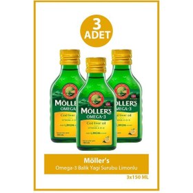 Resim Möller's Omega-3 Balik Yagi Surubu Limonlu 150 Ml 3 Adet 