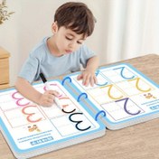 Resim 96 Sayfa/8 Kalem - Silinebilir Kalem ve Dolumlu, Yeniden Kullanılabilir İzleme ve Çizim Egzersiz Defteri ile El Göz Koordinasyonunu Geliştirmek ve Yazı Becerilerini Öğrenmek için Temel Araç 