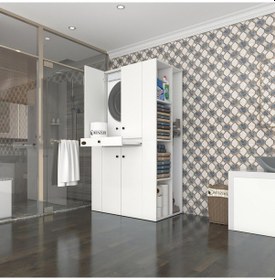 Resim Kenzlife Çamaşır-Kurutma Makinesi Dolabı Biruni Byz 187 110 60 Çekmeceli Raflı % 100 Full Mdf Çok Renkli 