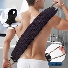 Resim 1 adet Çift Taraflı Soyulma Sırt Fırçası Havlu - Dayanıklı, Güçlü Çamur Detoks Banyo Havlusu, Ayarlanabilir Askılar, Erkekler ve Kadınlar için Unisex, Gerçekçi Soyulma için Uzun Boyut, Duş Havlusu, Şık Tasarım, Sağlam Yapı 