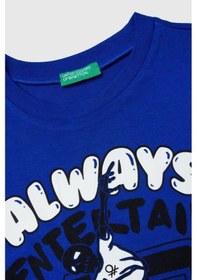 Resim United Colors Of Benetton Erkek Çocuk 3jerc10qo-25k Uzun Kol Tshirt Mavi-2143 Mavi 