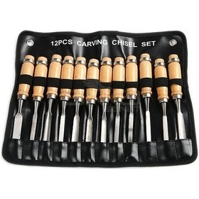 Resim Ahşap-Taş-Seramik Oyma Profesyonel Seti Iskarpela Takımı 12'Li 