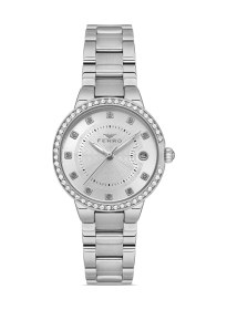 Resim Ferro Fl21349a-a Quartz Çelik Gri 32 Mm Kadın Kol Saati Gri 