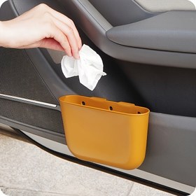 Resim 1 adet Mini Araba Kapısı Asılı Çöp Kutusu - Dayanıklı Plastik, Kolay Erişim için Alan Tasarrufu, Araba Depolama ve Düzenleme için İdeal, Araba Düzenleme | Kompakt Çöp Kutusu | Dayanıklı Plastik Kutu, Araba Aksesuarları 