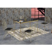 Resim SPARKLE Muay Home Gold Masa Sandalye Takımı 