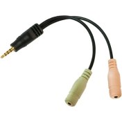 Resim LogiLink CA0021 4 pin 3.5mm Stereo Erkek - 2 x 3.5mm Stereo Dişi, 0.15m 