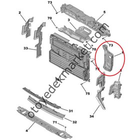 Resim Opel Combo (2019-2023) Ön Panel Sol Yan Destek Bağlantı Braketi(Orijinal) 