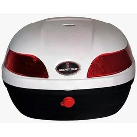 Resim Secret Bike Motosiklet Arka Çanta 33 Litre Beyaz Sepet Port Bagaj Kilitli 