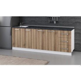 Resim Minar 225 Cm Mutfak Dolabı Beyaz Dore 225-D2-Alt Modül Beyaz 