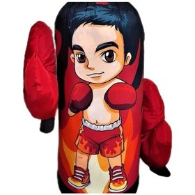 Resim Erkek Çocuk Boks Torbası Eldiven Hediyeli Çocuklar İçin Eğlenceli Evde Boks Kırmızı 