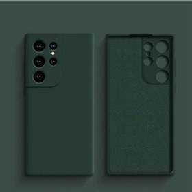 Resim Gaojunshop01 Lüks Şok Emici Minimalist Galaxy Uyumlu S21 Ultra 5g Koyu Yeşil Yumuşak Kapak 