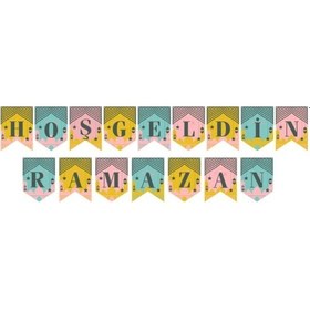 Resim Ramazan Ay Süs Dekorasyon Ev Ofis İftar Asım Ramazan Renkli Banner Süs - Hoşgeldin Ramazan 