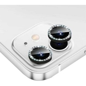 Resim KVK PRİVACY Iphone 11 / Iphone 12 /iphone 12 Mini Uyumlu Siyah Taşlı Kamera Lensi Koruyucu 