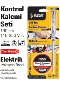 Resim Profosyonel Kontrol Kalemi + Elektrik Bandı Sgs 2'li Set 