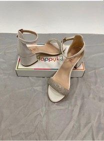 Resim Kız Çocuk Abiye Ayakkabı Krem Sedef Rugan Tek Bantlı Taşlı Mezüniyet-düğün Topuklu Çocuk Abiye Ayakkabı Krem 