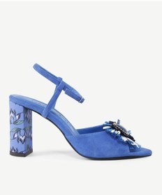 Resim Yargıcı Rafya Aksesuar Detaylı Topuklu Sandalet Saks 