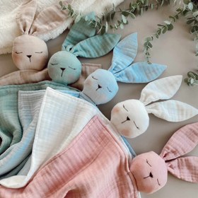 Resim Müslin Tavşan Hediye Kutusu - Mavi Uyku Arkadaşı 
