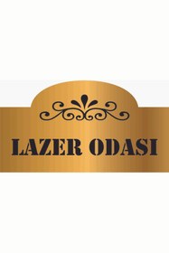 Resim GÜNEŞ LAZER Dekoratif Lazer Odası Yazılı Yönlendirme Levhası Gold Aynalı Pleksi 
