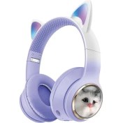 Resim Sunix Wireless 5.3 Stereo Kedili Kulak Üstü Bluetooth Kulaklık Mor Blt-45 