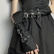 Resim Kadınlar için mükemmel olan, dış mekanlar için uygun, esnemeyen, tek renkli, dekoratif eldivenlerle eşleşen uzun kollu moda kolluk 