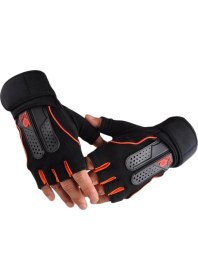 Resim Pairuidaisi Spor Eldivenleri Erkek Yarım Parmak Bilek Korumaları Kaymaz Spor Eldivenleri Kadın Spor Salonu Ekipmanları Eğitim Koruyucu Dişli (Yurt Dışından) 