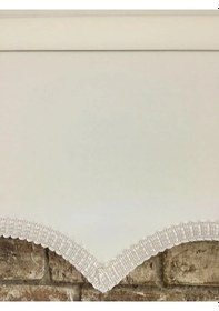 Resim Etekli Leke Tutmaz Stor Perde Kırık Beyaz Modern Güneşlik 