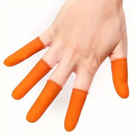 Resim Kauçuk Parmak Uçları - 3 Boyut: L (2,9 cm/1,14 inç), M (2,7 cm/1,06 inç), S (2,5 cm/0,98 inç) - Sıcak Tutkal, Dikiş, Yapıştırıcılar, Yazma, Sıralama İşleri için Koruyucu Parmak Uçları 