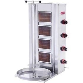 Resim eurofaz Işıkgaz Silverinox Endüstriyel Doğalgazlı 4 Radyanlı Döner Ocağı Makinesi 