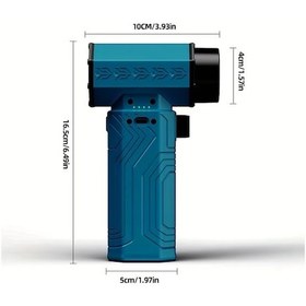 Resim Challenger Mavi Taşınabilir El Tipi Toz Ufleyici 90000 Rpm 430g 70m S 4x2500mah Pil Tip C Sarj Araba Bahce Temizligi 
