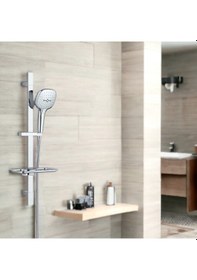 Resim T-may Ayvacık Kare Borulu Hareketli Sürgülü Duş Seti Üst Takımı Krom 