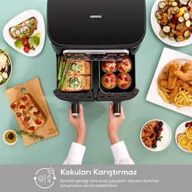 Resim Karaca Air Pro Cook Duo Köz XXXL 8 Litre Airfryer Iconic Beige 8 Kişilik 