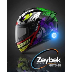 Resim Zeybek Moto 48 50.x Joke Full Face Kask - Scs T2 Plus Interkom Tak, Çalıştır, Sür! 